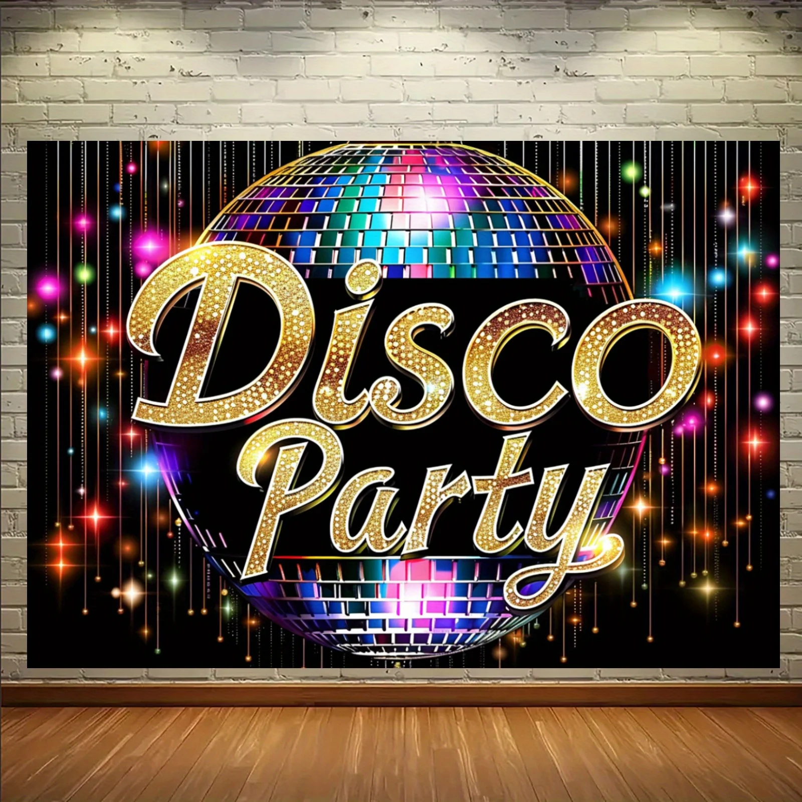 1 Retro-Disco-Party-Hintergrund, im Polyester leuchtende Wand aus den 1970er, 1980er und 1990er Jahren, Mehrzweck-Fotografie-Requisiten