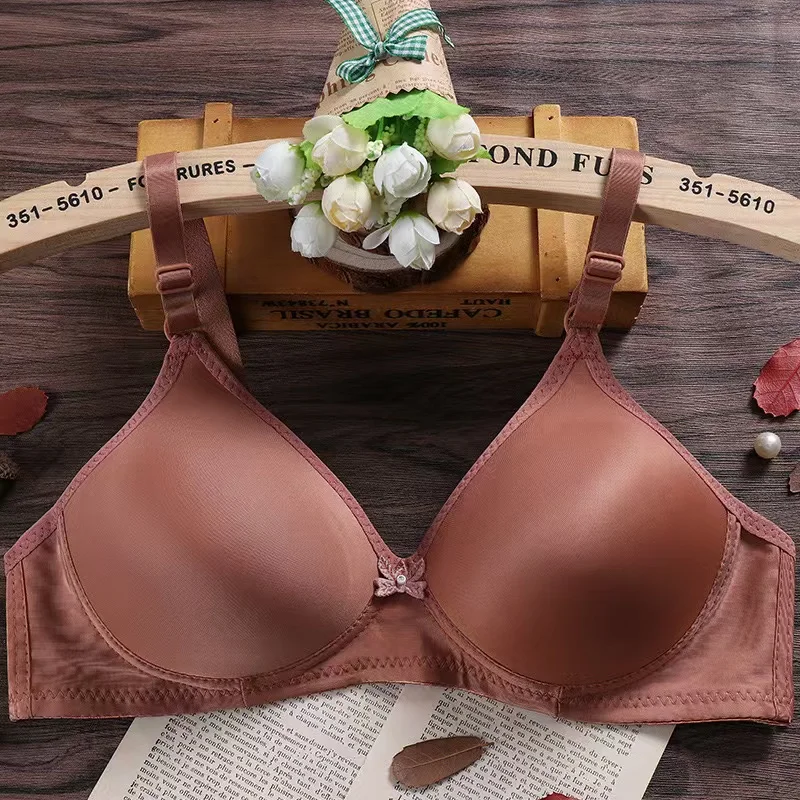 No steel ring bra, comfortable, breathable, gathered, plus size adjustable bra, smooth bra