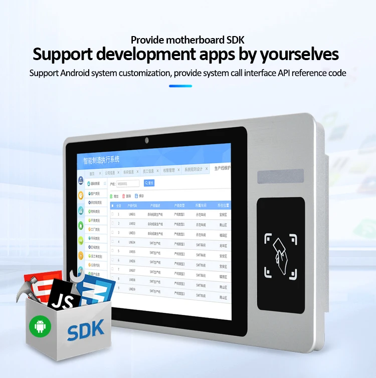 Touchthink 10.1 Inch  Card Reader Industrial Capacitive Resistive Touch Screen Panel PC