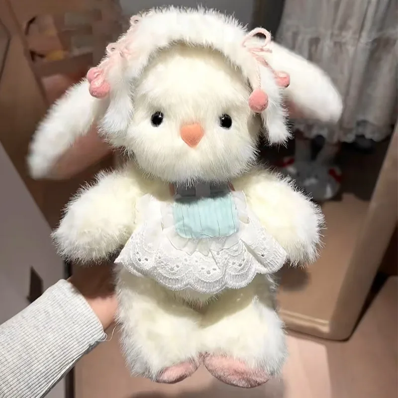 Mini Cute Bib Rabbit Plush Toy Creative Animal Children'S Birthday Gift Will Move Ears And Record Children'S Companion Toy