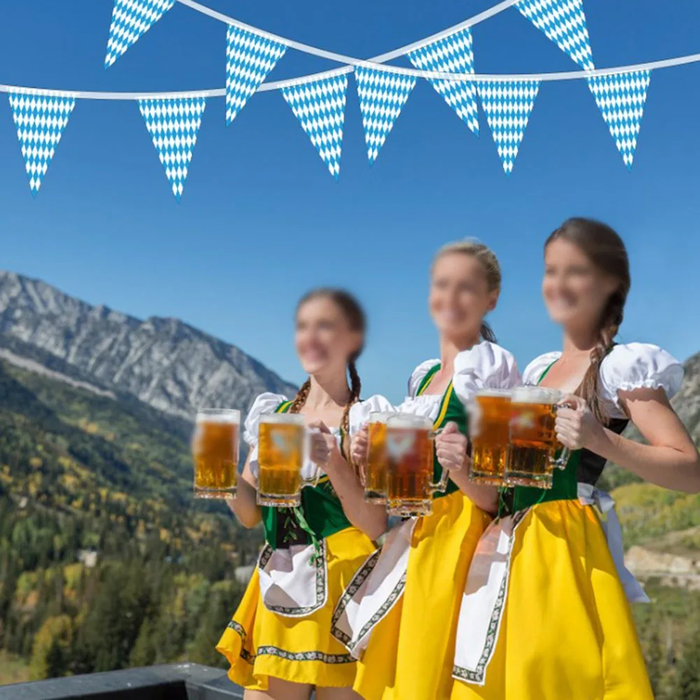 10m Bavarian Banner Oktoberfest Garland Pennant Oktoberfest Theme Party Decorations Bavarian Celebration Party Home Decor