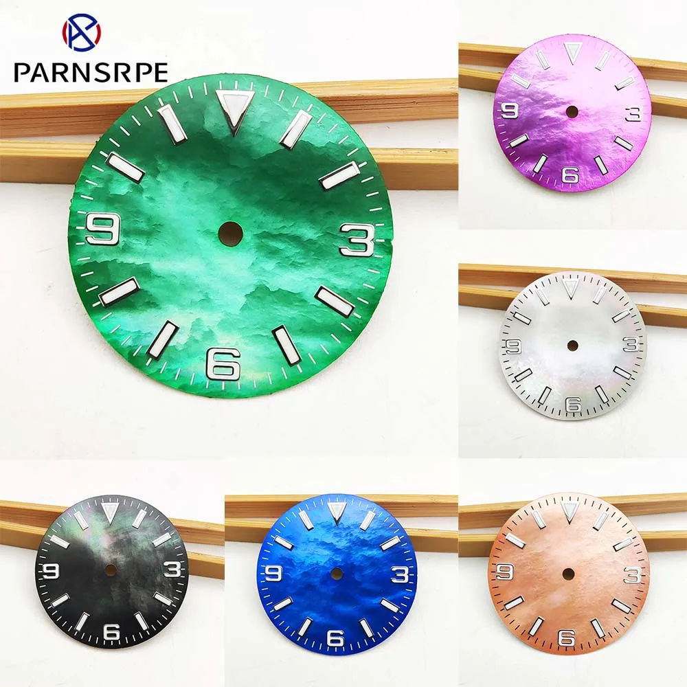 Newest 28.5mm Sterile Surface Flash Dial for NH35 Watch Movement Super Bright Green Luminescent