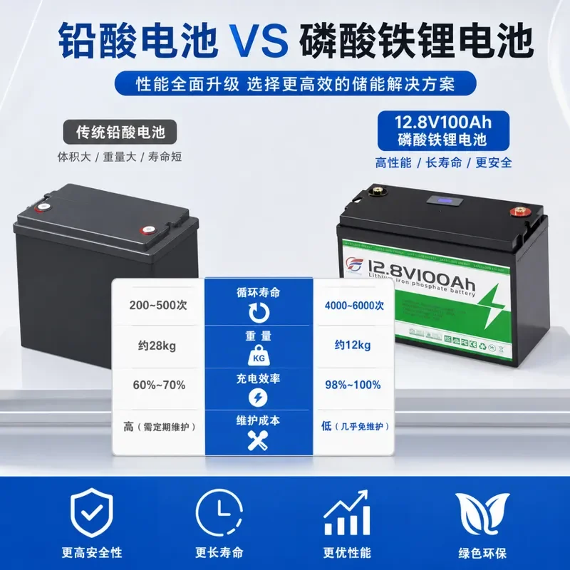 12V 100Ah 24V 200Ah Lithium Iron Phosphate Battery Pack LiFePO4 Deep Cycle Solar RV Marine Battery Replace Lead Acid