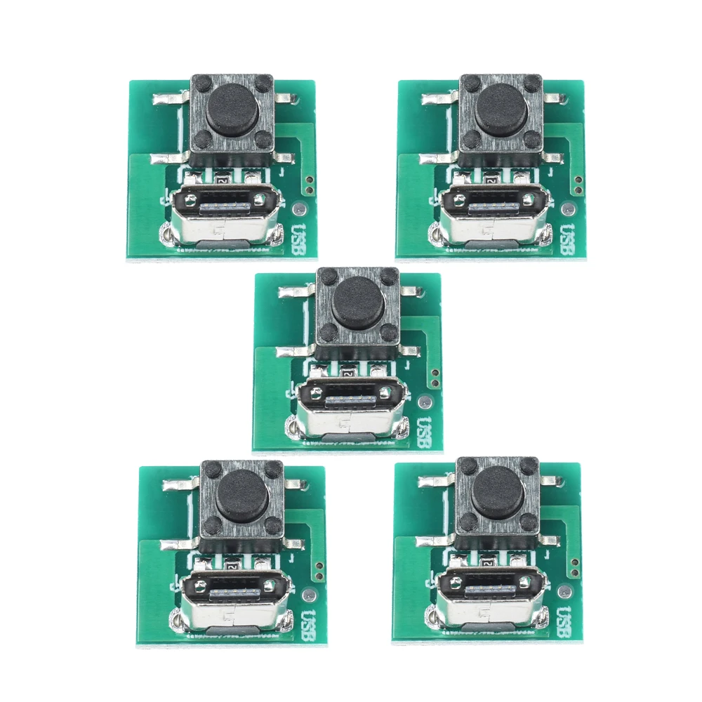 1-10 Uds DC 3,7-4,2 V accesorios de linterna de luz fuerte placa de circuito DIY puerto de carga Micro USB Interruptor táctil modo LED Dual