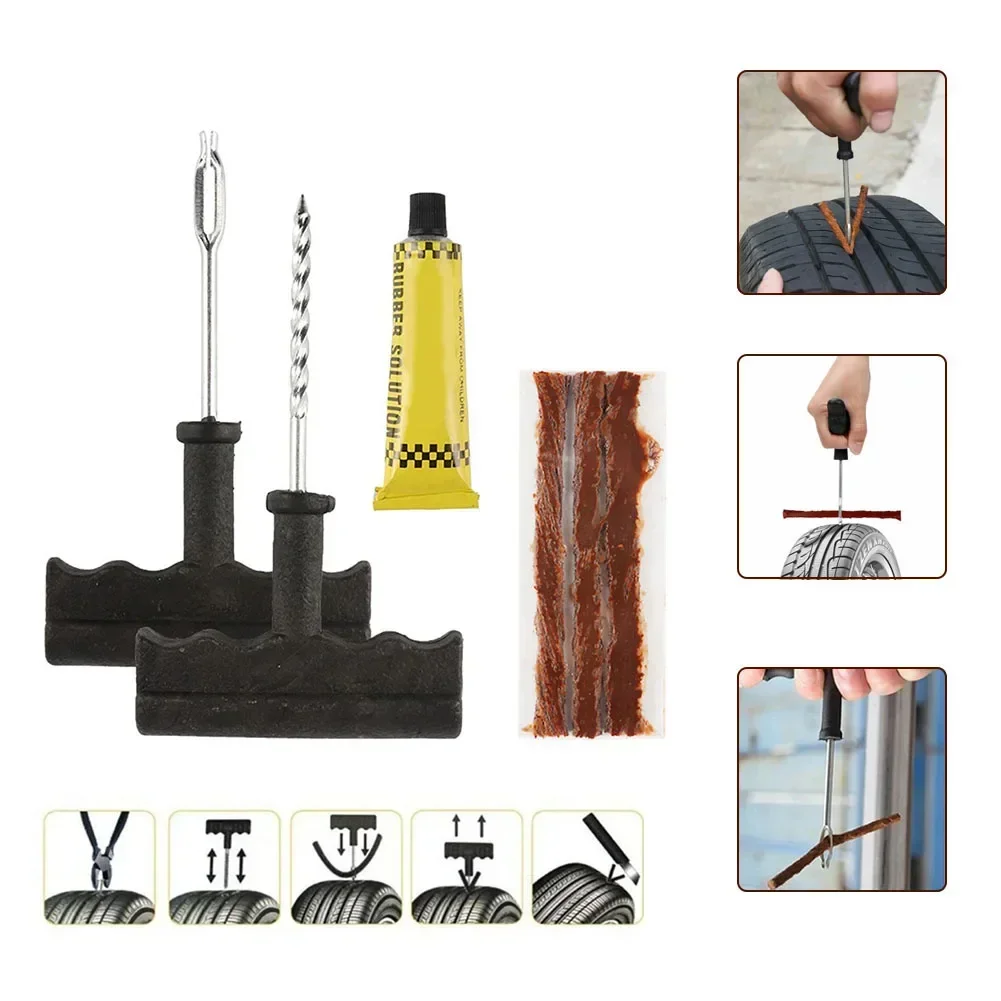 Car Tire Repair Tool Tire Repair Kit Studding Tool Set Tubeless Tire Tyre Puncture Plug Garage Tools Car Repair Tools