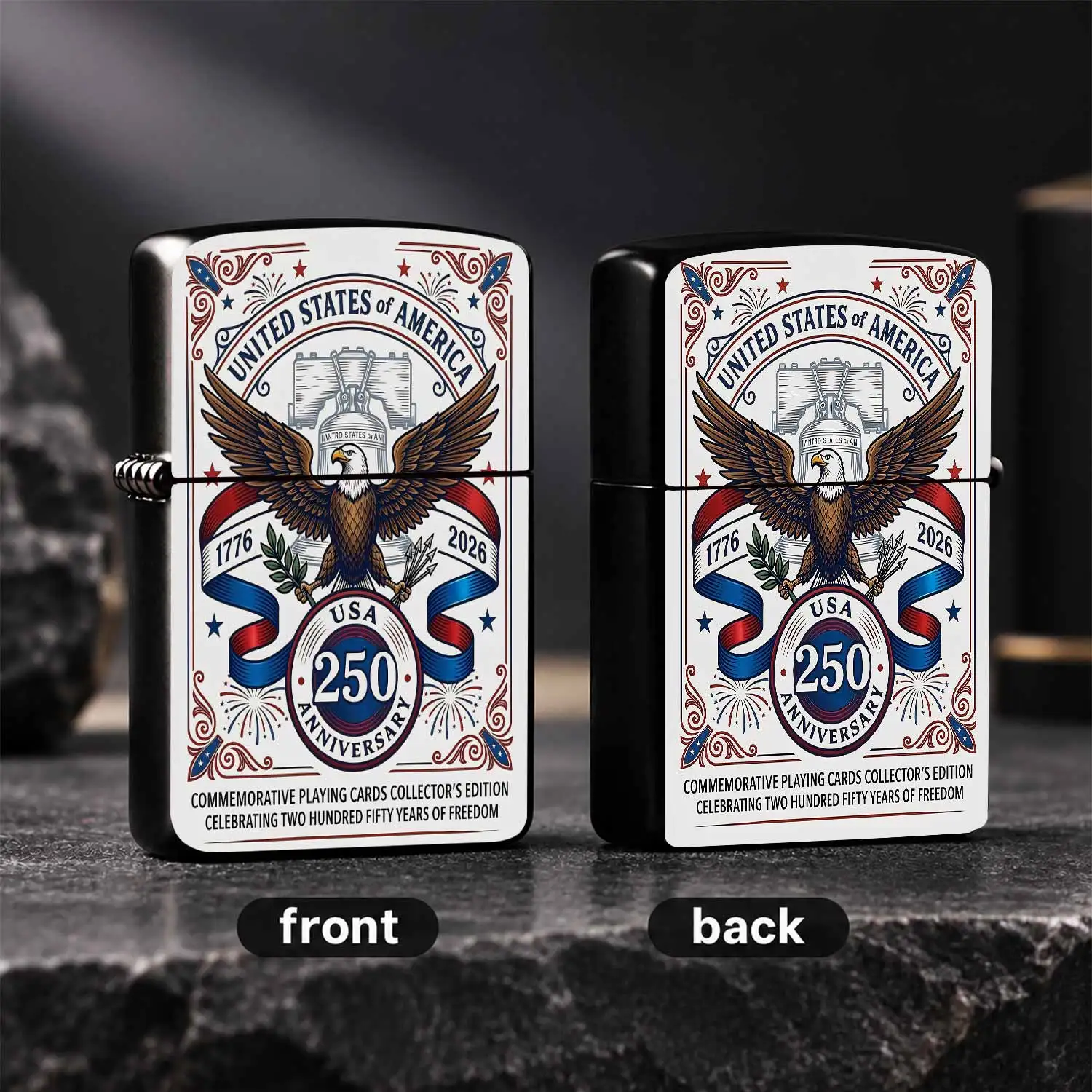 Usa 250Th Anniversary Commemorative Lighter 1776-2026 Freedom Bald Liberty Bell Themed Collector'S Edition Patriotic Decorative Accessory For Daily Use Gathering Gift Collection Full Scenario Portable Souvenir Ideal Fo A Humorous And Intere