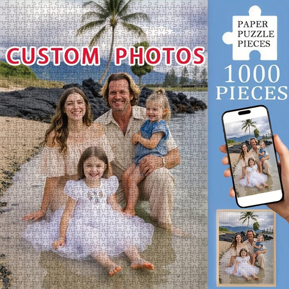 35/300/500/1020pcs Personalized Custom Photo Puzzle Family Photos Diy Toy for Kids Anniversary Festival Best Gift