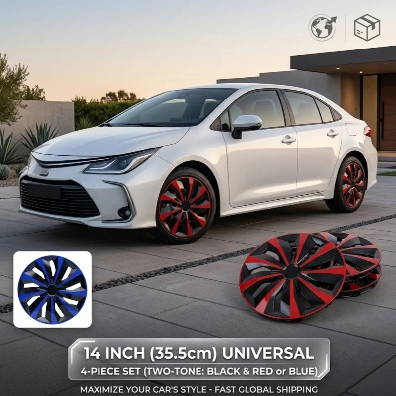 

4pcs 14 Inch Universal Car Wheel Hubcaps Colorful Auto Rim Covers Protective Wheelskins Shell Styling Modification Accessories