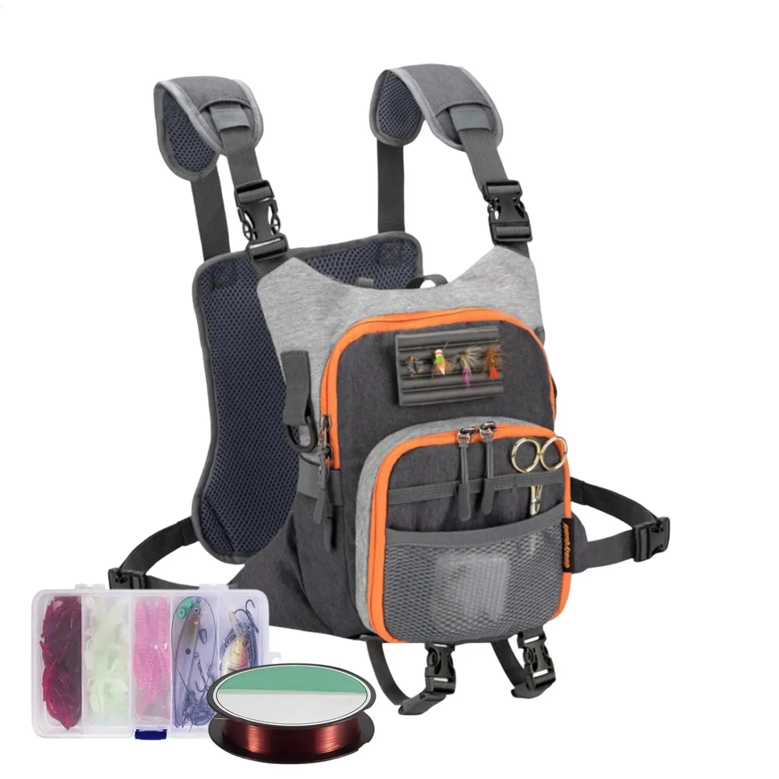 Fly Fishing Pack Vest Type Backpack Fly Fishing Sling Pack for Saltwater Freshwater Bass Trout Catfish Tool Rig Lure Bait Travel view 3