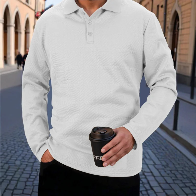 

Europe and America ins Spring and AutumnPOLOMen's Textured Sports Polo Shirt