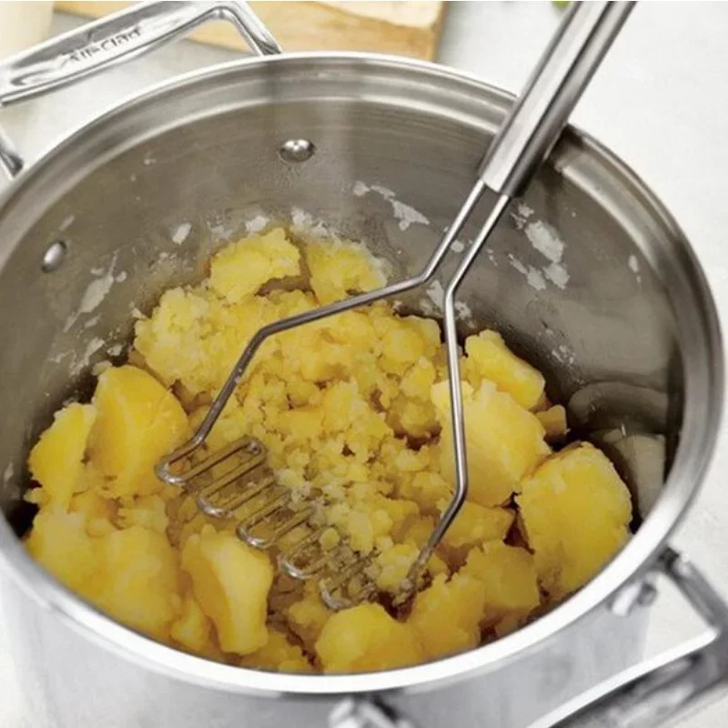 1pcs Stainless Steel Potato Masher Manual Fruit and Vegetable Press Mud Machine Wave Pressure Kitchen Tool Accessories