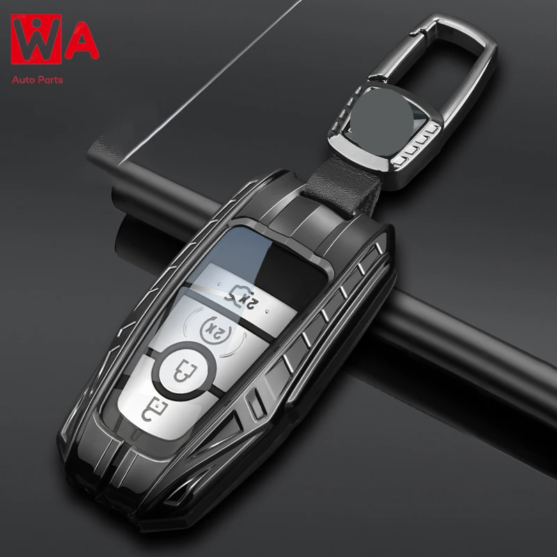 

Metal Car Remote Key Case Cover Shell Holder Fob For Ford New Mondeo Focus EVOS Escape Edge Explorer F-150 Mustang Expedition