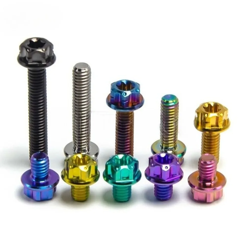 M5 Titanium Alloy Fancy Inner and Outer Plum Blossom Head Motor Screws, Motorcycle and Electric Vehicle Modification Screws