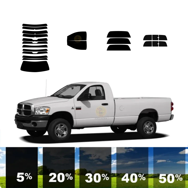 

Предварительно вырезанная съемная тонировочная пленка для окон для автомобиля, 100% УФР, 5%-35%VLT, теплоизоляция, карбон ﻿ Для DODGE RAM 2500 2 DR PU 2003-2009 гг.