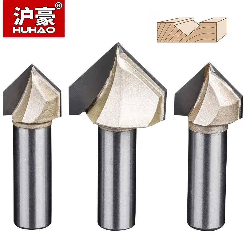 

HUHAO V резак для резьбы 12,7 мм Карбид ЧПУ гравер V Bit Деревообрабатывающие инструменты V тип фреза для древесины MDF долбежный резак