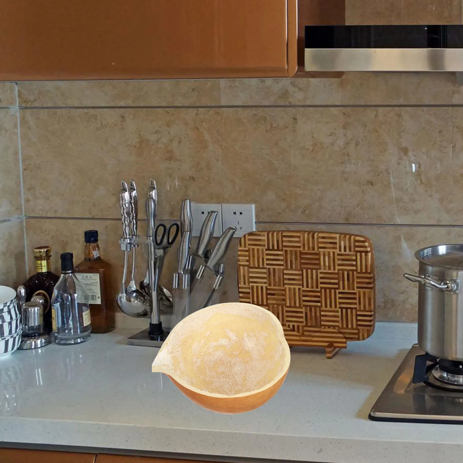 

Multifunctional Rice Lightweight Water Sturdy Kitchen Tool Natural Gourd Shaped Scoop Household Watering Spoon Kitchen Accessory