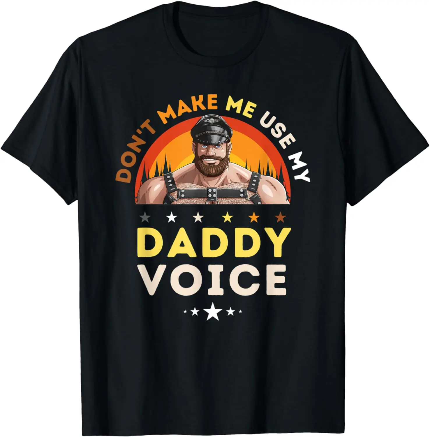 Gay Leather Gay Daddy Man Bear Kink Gay Bearded Daddy Voice T-Shirt