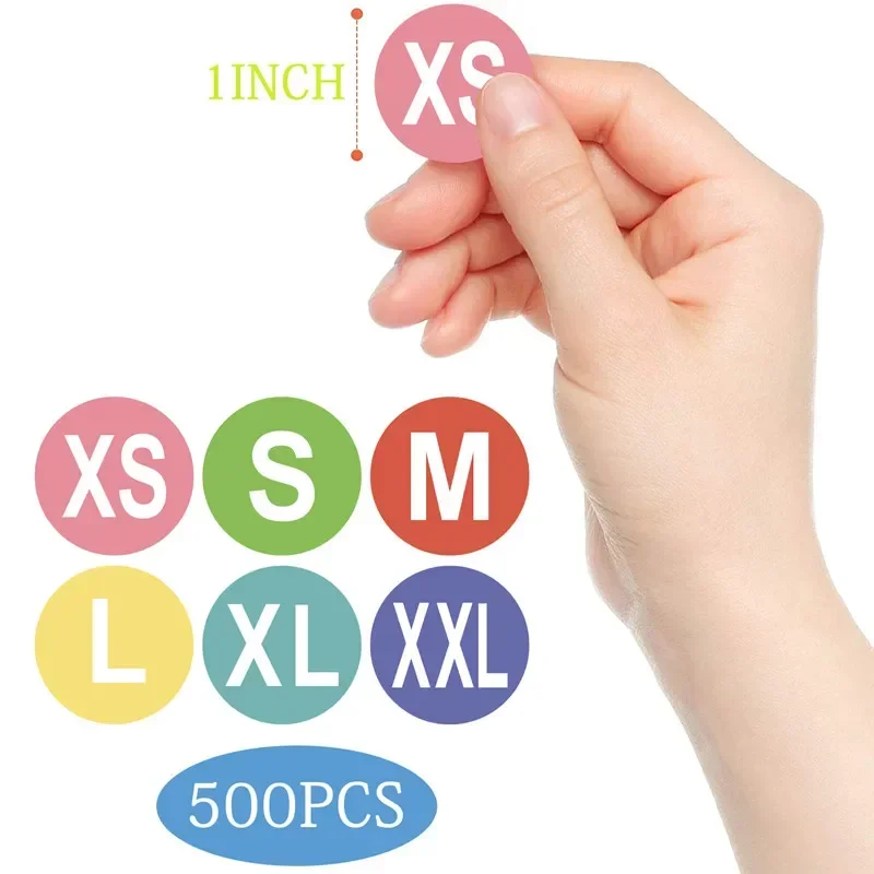 S M L XL Size Label Stickers Clothing Hat Size Model Classification Sticky Note Rotundity Colour Autohesion 1 Roll 500 Stickers