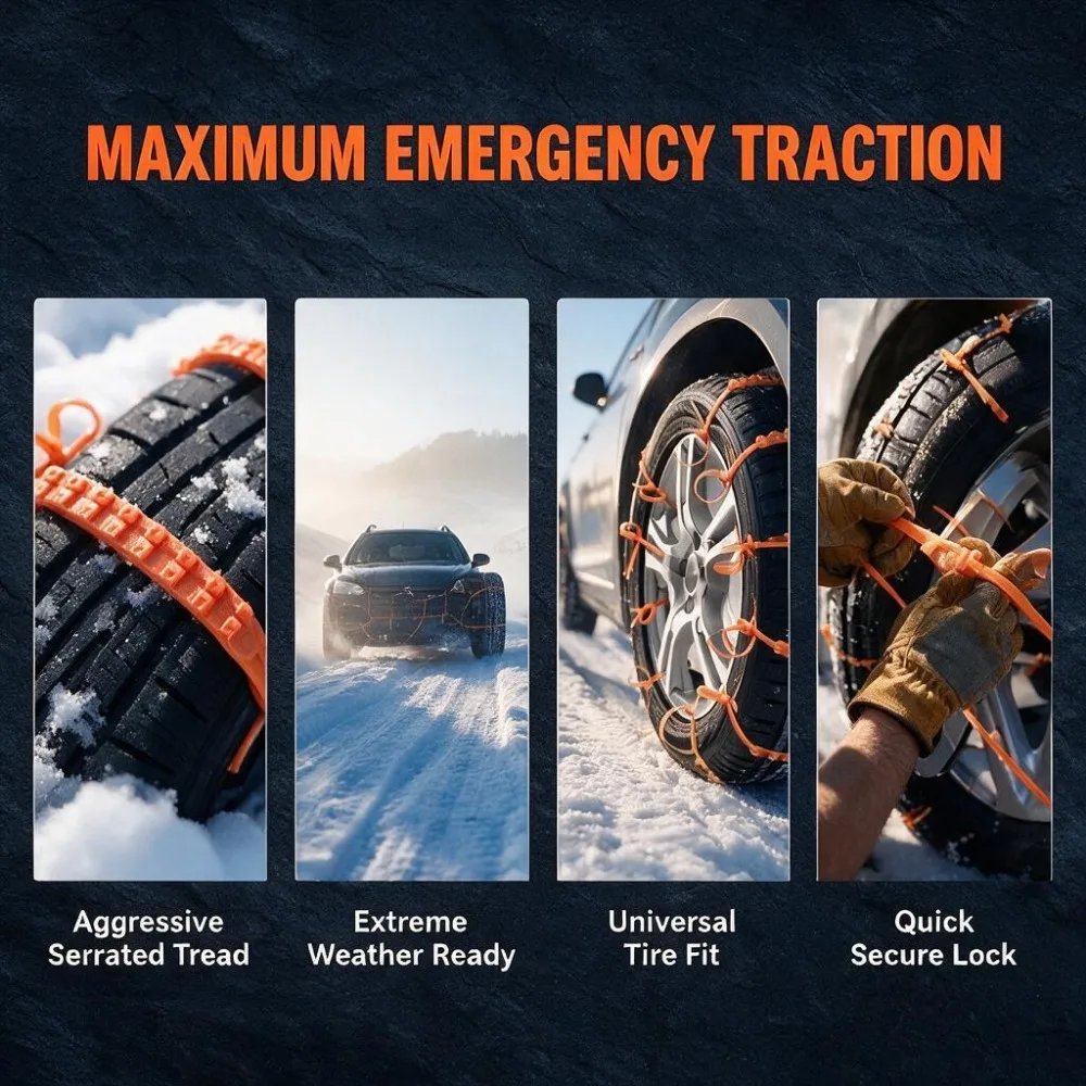 20/40PCS Anti-Skid Snow Chains for Car Motorcycles Winter and Bad Terrain Wheels Anti-slip Emergency Universal Lockout Artifact