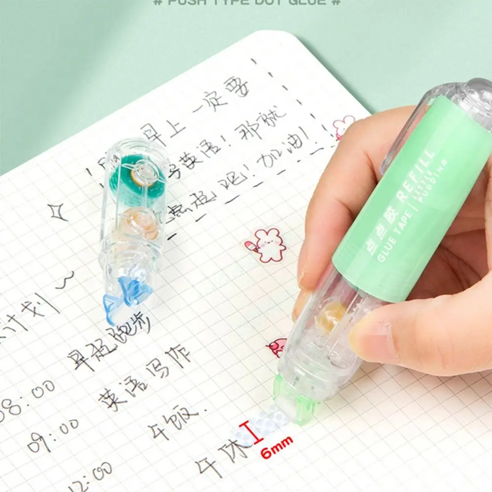 DIY Scrapbooking Double Sided Adhesive 360 Degree Rotation Tip Pen Shape Roller Glue Tape Press Type Replaceable Core Glue Pen