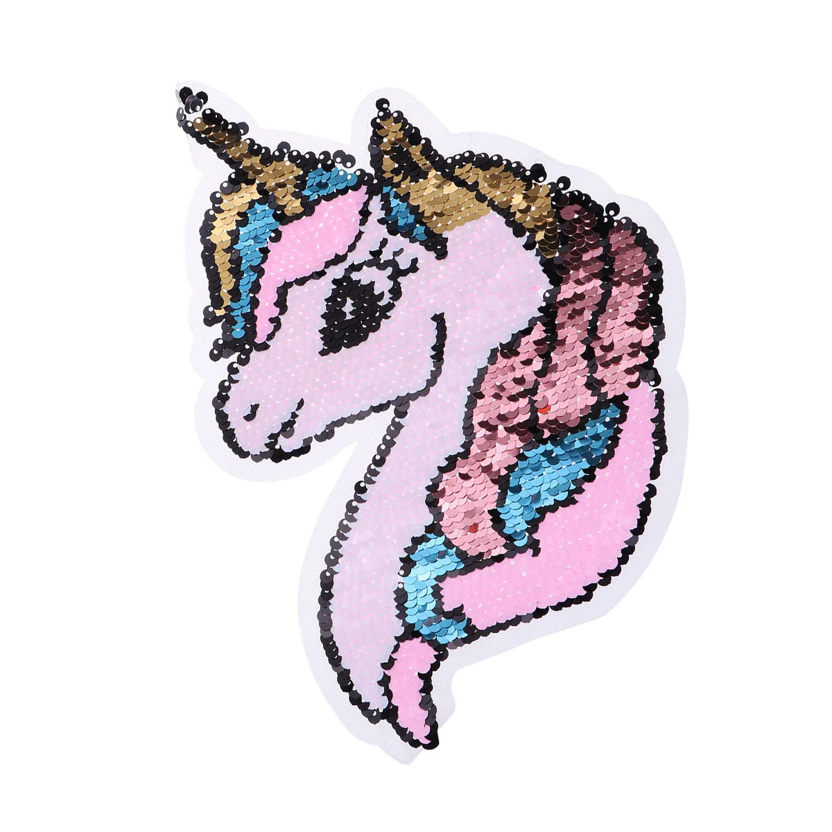 Large Rainbow Unicorn Clothing Patch Sticker Reversible Sequin Patch Hole Filling Patch Accessory Unicorn Patch