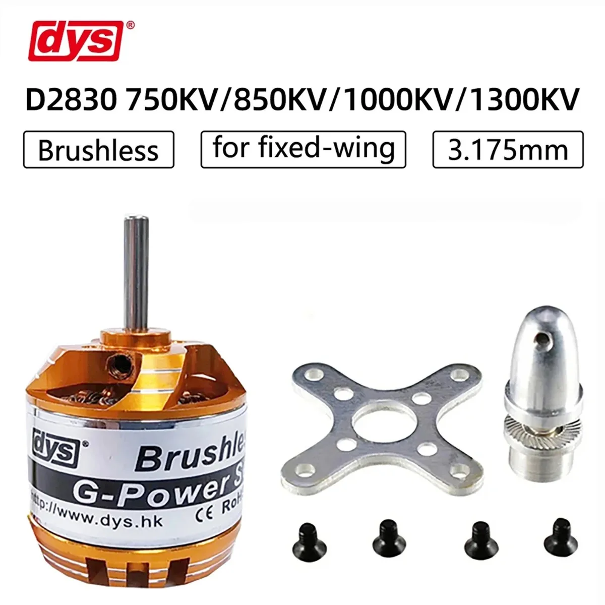 

DYS D2830 750KV 850KV 1000KV 1300KV Outrunner Brushless motor for RC Fixed-wing Drones Multicopters Plane Helicopter