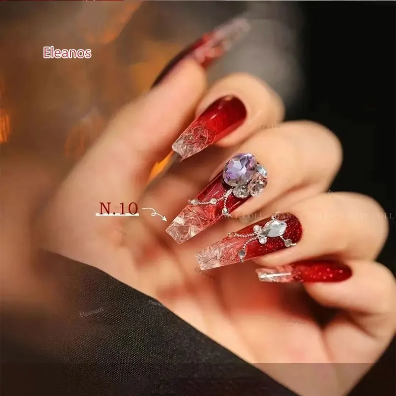 Dannycoll Red Gel Phototherapy Polishing 12PCS Glitter Varnish Gel Soak Wine Red Lasting Shiny Primer Nail Art Winter Salon Kit