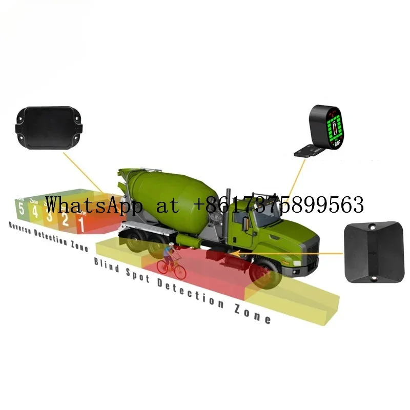 Truck Side Blind Spot Monitoring System Collision Avoidance Reversing Radar Warning Sensor for Commercial Vehicle Safety