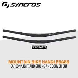 9 Degree Syncros Carbon Fiber Handle 31.8mm*680/700/720/740mm Matte Flat MTB Bike Handlebars Bicycle Accessorie