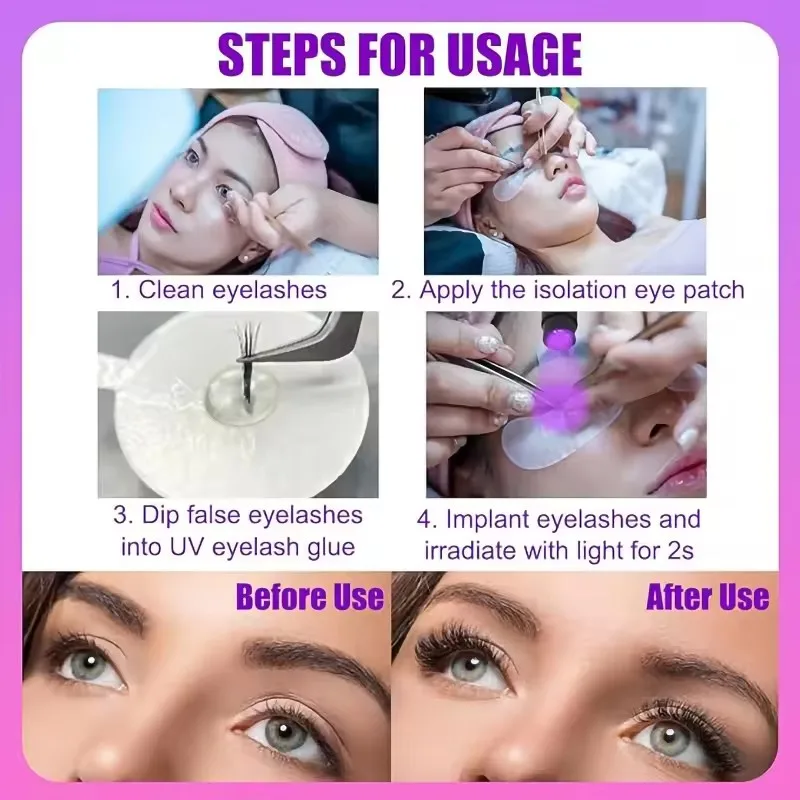 الأشعة فوق البنفسجية لاش ضوء الأشعة فوق البنفسجية رمش الغراء 5 واط LED رمش ملحقات مسمار التكنولوجيا الغراء مصباح مع دواسة القدم التحكم الغراء معالجة في 2-3 ثانية #6