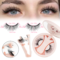 New 1/2 Pairs Magnetic Fake Eyelashes Set No Glue Needed Faux Lashes Reusable False Eyelashes with Magnetic Tweezers Makeup Tool