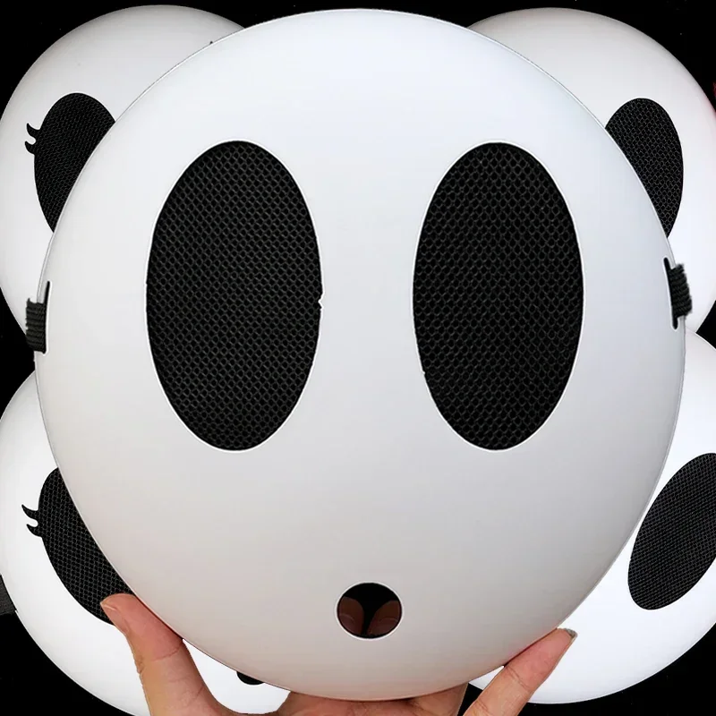 Game Bros Shy Guy Mask White Anime Mask Unisex Kid Adult Funny Full Face Masks Halloween Costume Cosplay Party Props Accessories