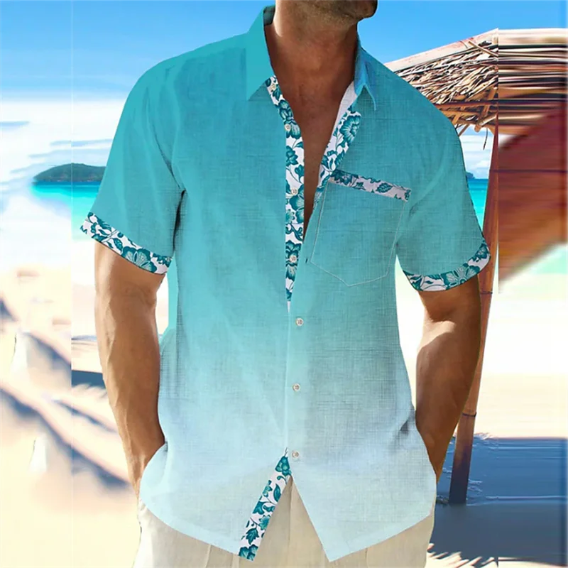 Graphic Bohemian Hawaiian Resort Men\'s Shirt Button Shirt Casual Shirt Daily Wear Vacation Outing Spring Summer Lapel Short Slee