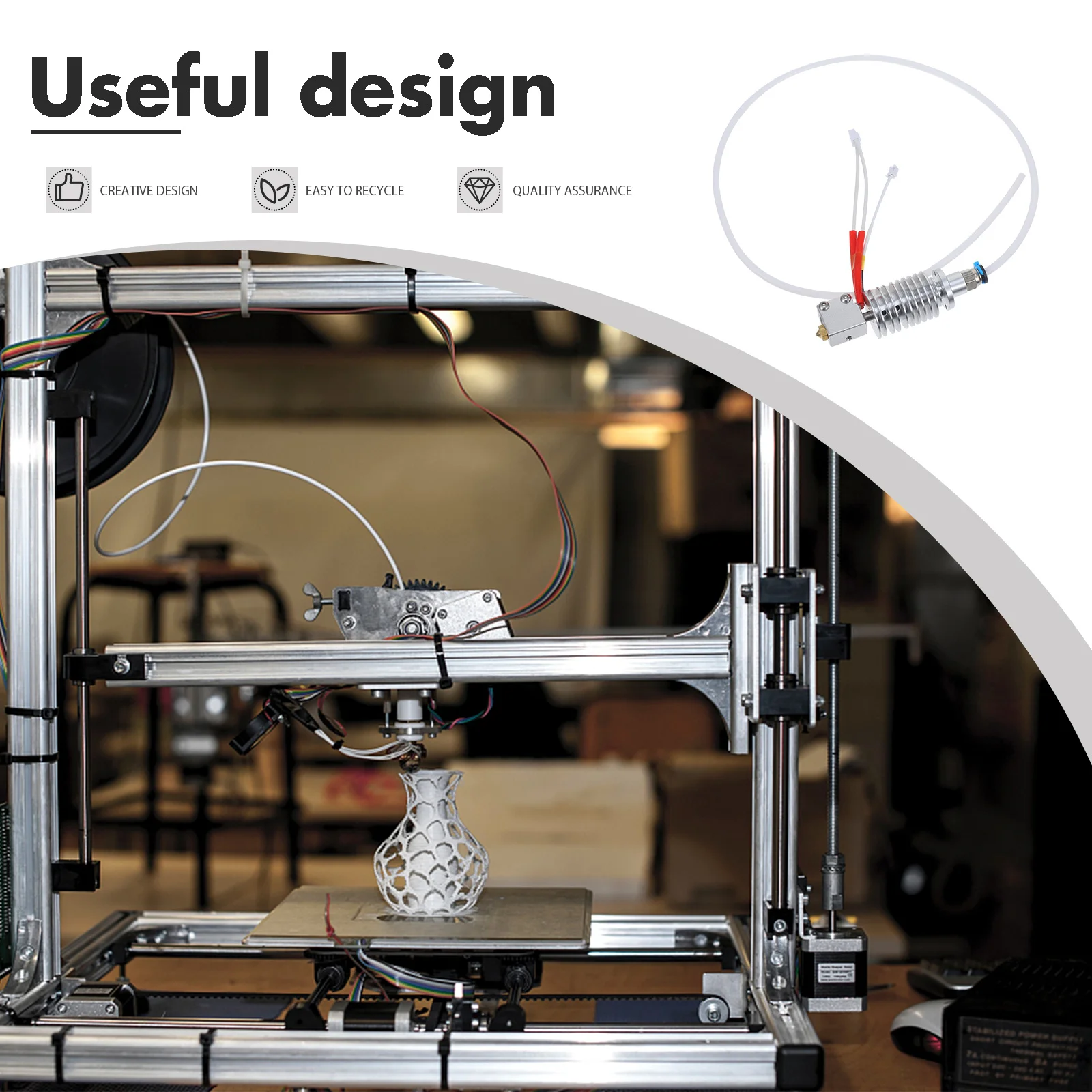 1 Set Printer Extruder Kit High Precision Temperature Resistant Corrosion Wear Resistant Easy Install Replacement Part For Most