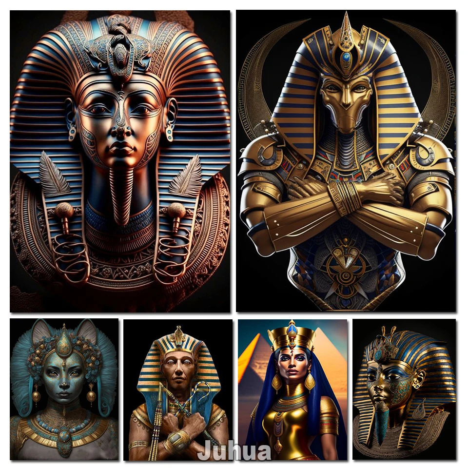 The Pharaoh Diy 5d Diamond Painting New 2023 Full Square Round Drill Portrait Mosaic Picture Rhinestones Embroidery Gift Art