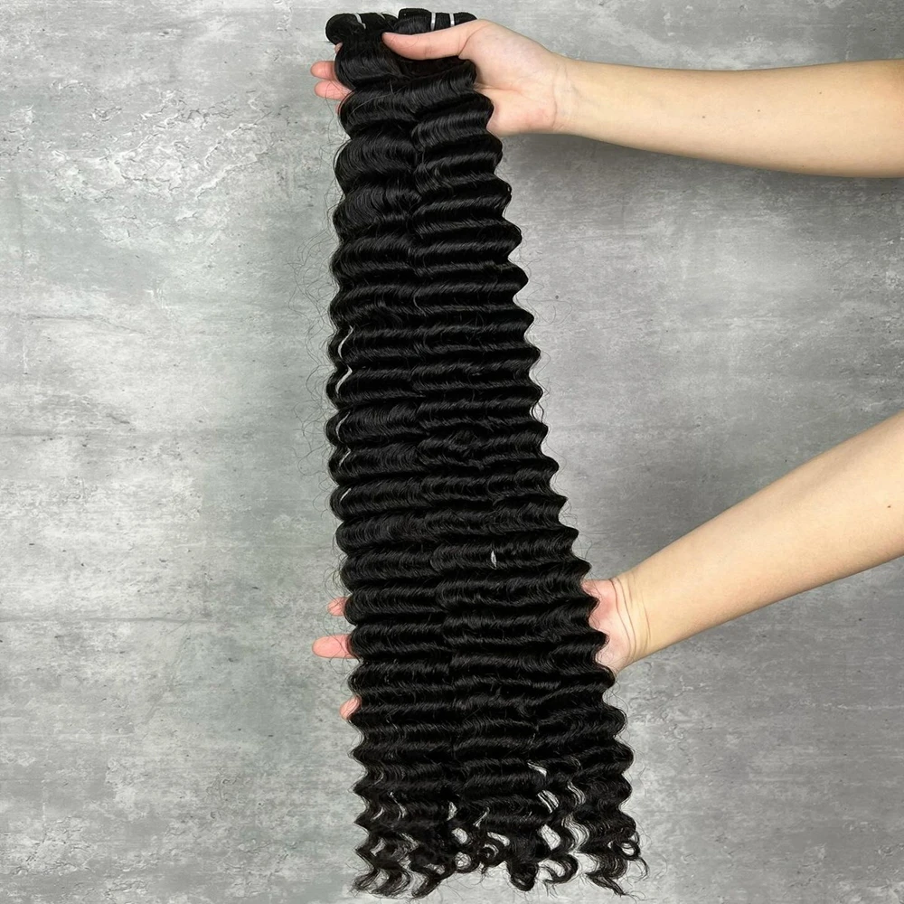 딥 컬리 인간의 머리카락 번들 12A 등급 브라질 100% 인간의 머리카락 곱슬 자연 검은 색 여성용 100 그램
