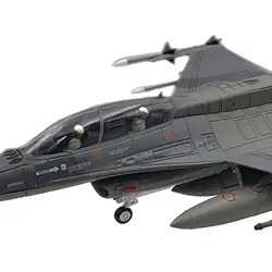 1/72 Scale F16D Fighter with Base Desktop Decoration Gift Aviation Commemorate Plane Model for Home Bedroom Office Shelf Bar