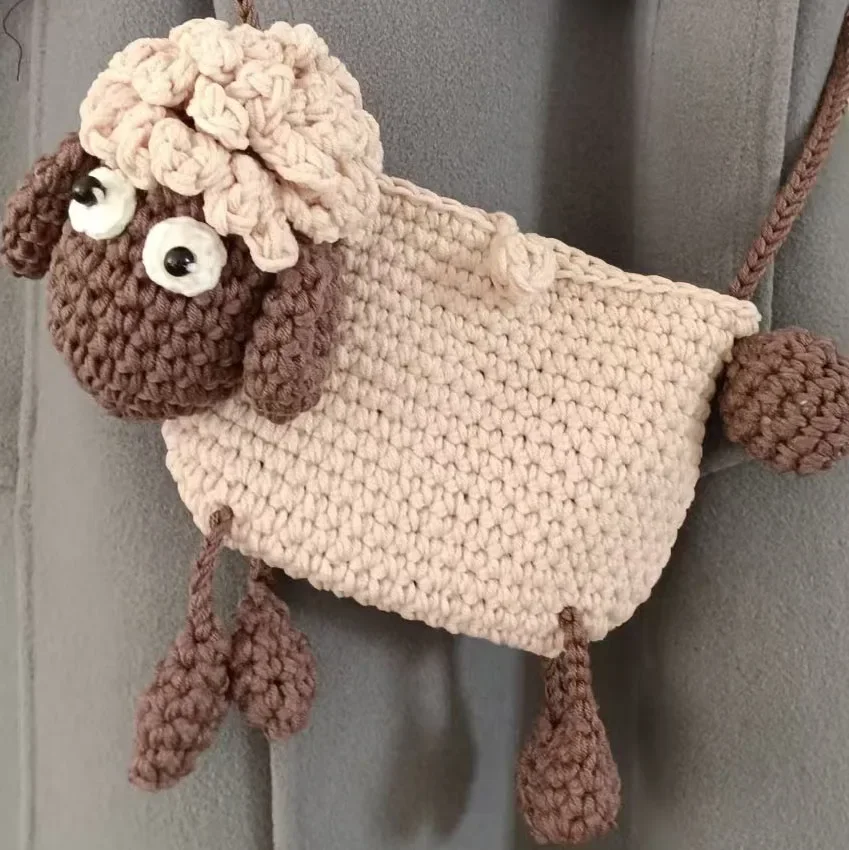 

Вязаная вручную сумка-кроссбоди оригинального дизайна ко Дню святого Валентина, кошелек для мобильного телефона, модная и уникальная сумочка ручной работы