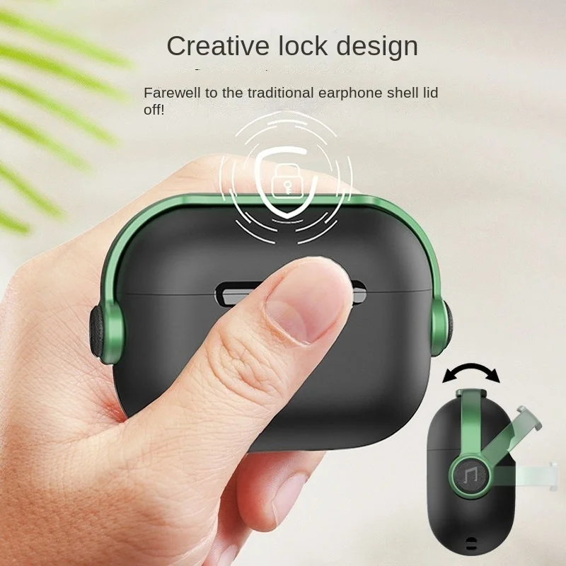 حافظة قابلة للقفل لسماعات الأذن ، حقيبة سماعة مع حامل ، غطاء مضاد للتصادم ومضاد للسقوط ، سماعات AirPods 1 ، 2 ، Pro ، 3 Pro