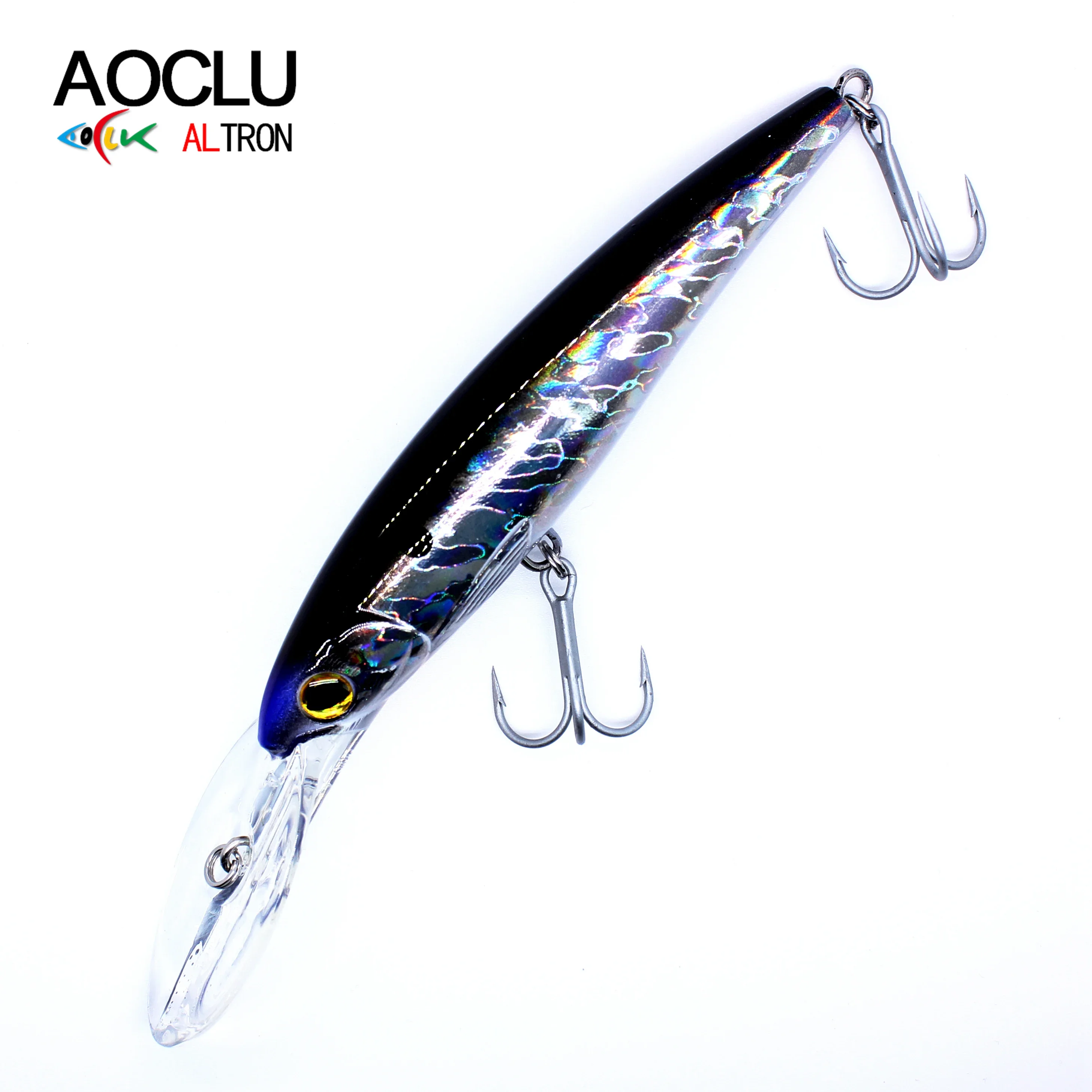 AOCLU-Big Game Fighter Floating Hard Bait, Minnow Crank Fishing Lure, Saltwater Sea Bass, VMC, 170mm, 32g, Diving 5m, 1Pc