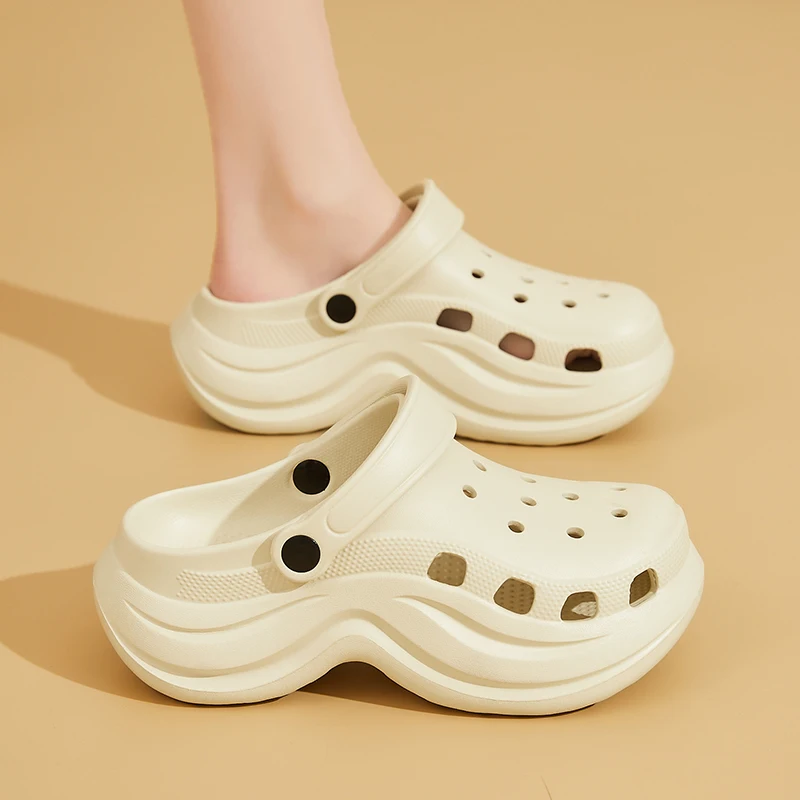 

Женские летние тапочки, дышащая пляжная обувь на толстой подошве с нескользящим носком