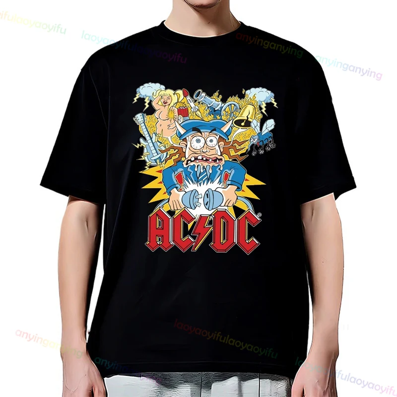 Rock Band -AC/DC-blow Up Your Video Graphic Printed T Shirt Customized Hip Hop Streetwear Harajuku Casual Men Clothes Womens Top