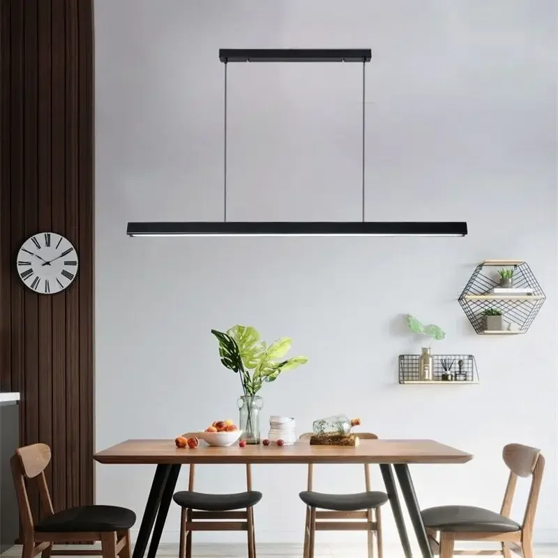 

Nordic Led Pendant Lamp Linear Hanging Light Fixture Indoor Kitchen Accesories Decorative Suspension For Living Room Loft Lustre