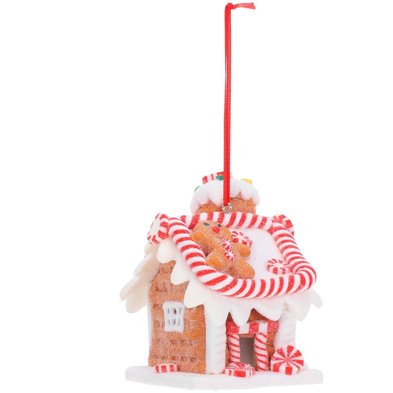

1pcs Led Light Gingerbread House Christmas Ornament Clay Hanging Decorations Cute Luminous Mini House Pendant For Xmas Tree