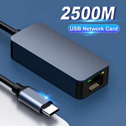 Carte réseau Ethernet RTL8156B 2500Mbps USB 3.0 Type-C vers RJ45, adaptateur Gigabit haute vitesse, sans lecteur pour PC portable P1 7/8/10/11