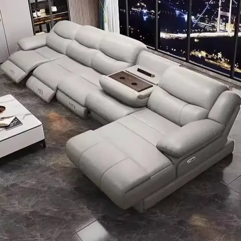 New Living Room Electric Recliner Sofa Charger Ports Lounges Electric Recliner Sofa Sectional Massage Divano Soggiorno Furniture