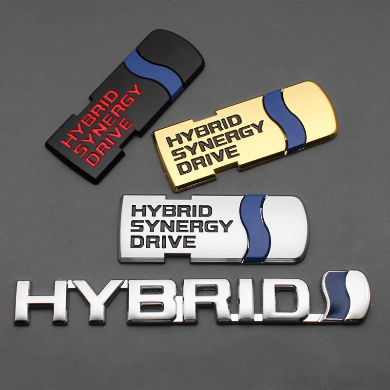 

3D Metal HYBRID Car Body Trunk Stickers Emblem Badge Decals Decoration for Toyota Camry Corolla 4runner Aygo RAV4 86 Accessories