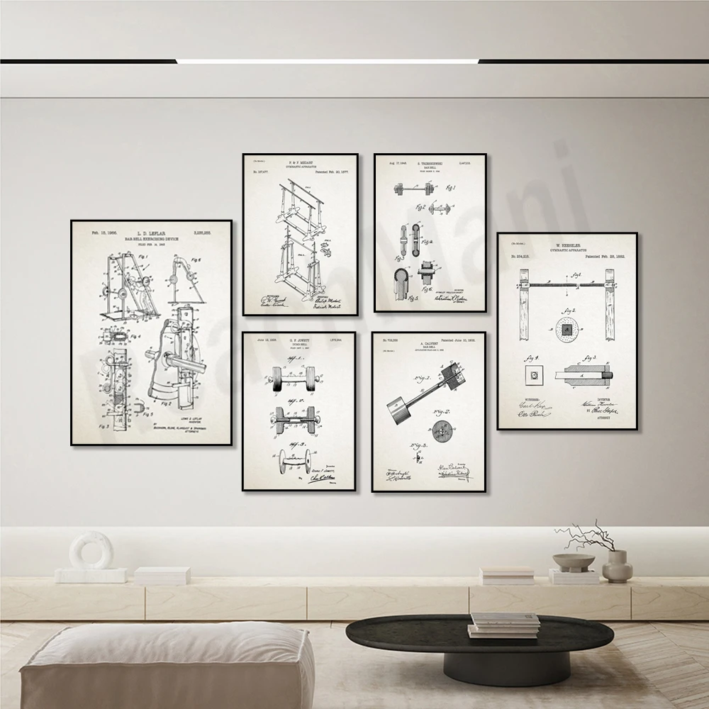 Weightlifter prints, weightlifter gifts, fitness equipment patent art, dumbbell fitness patent prints, gym decoration posters