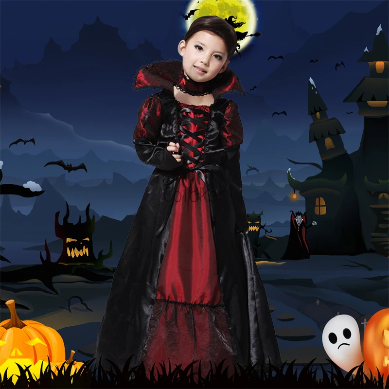 Kinder Mädchen Halloween Cosplay Kostüm Vampir verkleiden Kind Vampir Rollenspiel Hexen party Cosplay Outfits