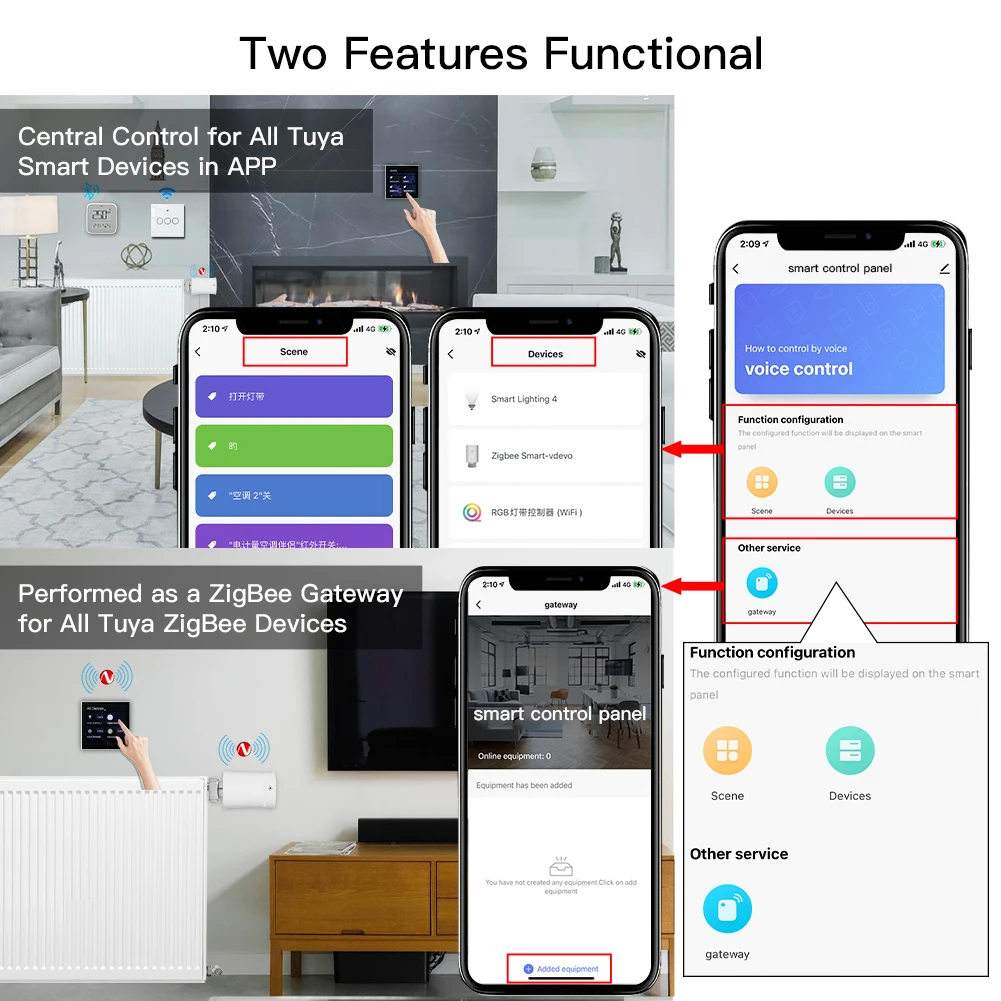 Tuya/vida inteligente casa multi-funcional painel de controle da tela de toque 4 polegadas central para dispositivos inteligentes das cenas com cubo